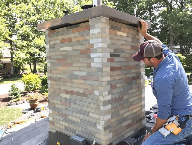 Clearwater Chimney Sweep completing a modern chimney remodel in Clearwater, FL